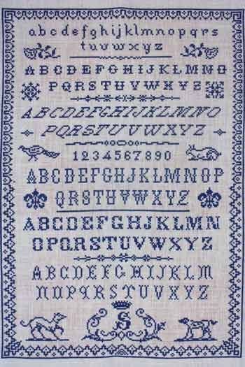 MAISON SAJOU Cross Stitch Sampler "Vintage Sampler ~ Cross Stitch Alphabet No4", Counted Cross Stitch Pattern, Made in France, Pattern Only