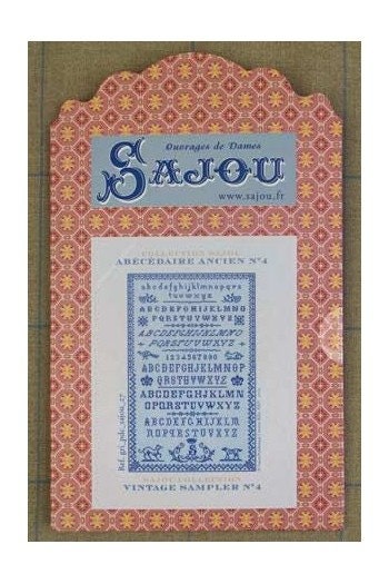 MAISON SAJOU Cross Stitch Sampler "Vintage Sampler ~ Cross Stitch Alphabet No4", Counted Cross Stitch Pattern, Made in France, Pattern Only