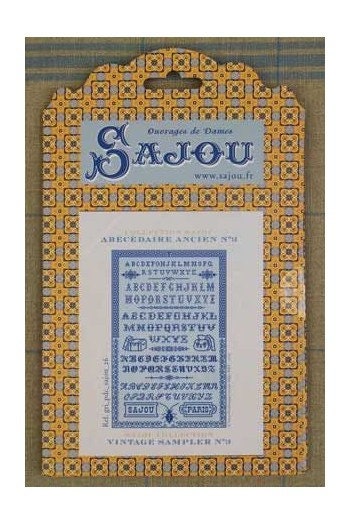 MAISON SAJOU Cross Stitch Sampler "Vintage Sampler ~ Cross Stitch Alphabet No3", Counted Cross Stitch Pattern, Made in France