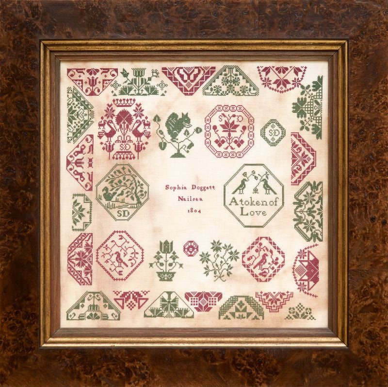 Hands Across The Sea Samplers  "Sophia Doggett 1804"  Counted Cross Stitch Pattern  19th Century English Sampler  Pattern Only