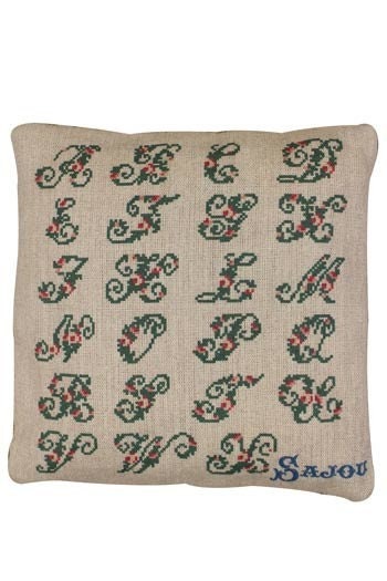 Maison Sajou "Small Cushion PRINTED SEWING KIT Japanese Roses ~ Small Cushion to Sew", Made in France