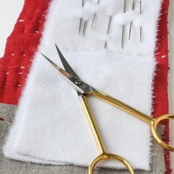 Brooklyn Haberdashery “Curved Gold Embroidery Scissors 4 Embroidery Scissors, Nickel-Plated Blades, Made In Italy
