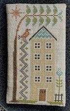 LA~D~DA "Tall House Needlebook"  Counted Cross Stitch Pattern  Chart, Primitive Style, Paper Pattern