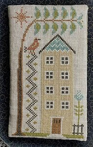 LA~D~DA "Tall House Needlebook"  Counted Cross Stitch Pattern  Chart, Primitive Style, Paper Pattern