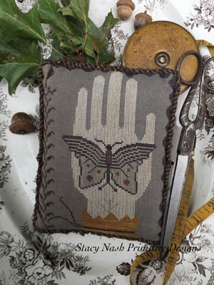 STACY NASH PRIMITIVES "Moon Moth" Counted Cross Stitch Pattern, Pattern Only