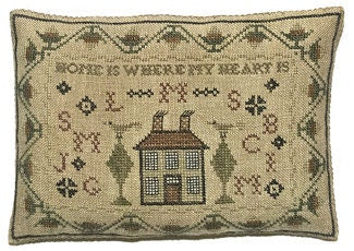 LA~D~DA "Where My Heart Is "  Counted Cross Stitch Pattern  Sampler, Alphabet, Chart, Pattern Only
