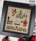 ANNIE BEEZ FOLK Art "Gathering Holly" Counted Cross Stitch Pattern, Chart, Winter, Christmas, Pattern Only