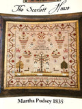 The SCARLETT HOUSE "Martha Pudsey 1835"  Counted Cross Stitch Pattern  Sampler, Beautiful!, Pattern Only