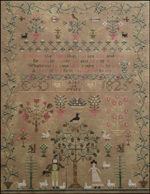 The SCARLETT HOUSE "Seven Sheep Sampler"  Counted Cross Stitch Pattern  Reproduction Sampler, Beautiful!, Pattern Only
