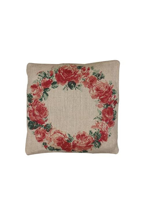 Maison Sajou "Small Cushion PRINTED SEWING KIT Japanese Roses ~ Small Cushion to Sew", Made in France