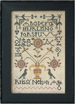 LA~D~DA "Krissy Nelson"  Counted Cross Stitch Pattern  Chart, Primitive Style Sampler, Paper Pattern