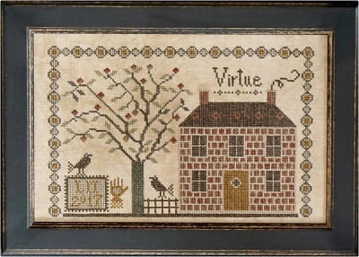 Virtue by La D Da, Counted Cross Stitch Pattern, Chart, Sampler, Brick House, Pattern Only