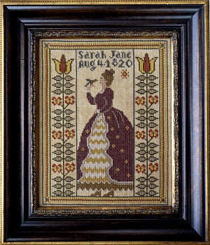 LA~D~DA "Miss Sarah Jane"  Counted Cross Stitch Pattern  Chart, Fracture Style Design, Paper Pattern