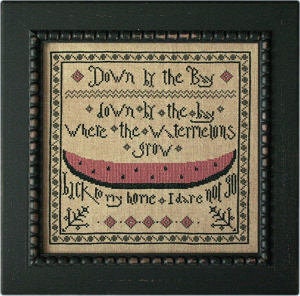 LA~D~DA "Down By The Bay"  Counted Cross Stitch Pattern  Chart, Summer, Watermelon, Paper Pattern