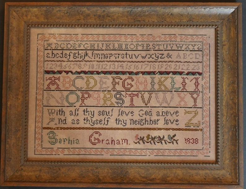 LA~D~DA "Sweet Sophia "  Counted Cross Stitch Pattern  Sampler, Verse, Alphabet, Chart, Pattern Only