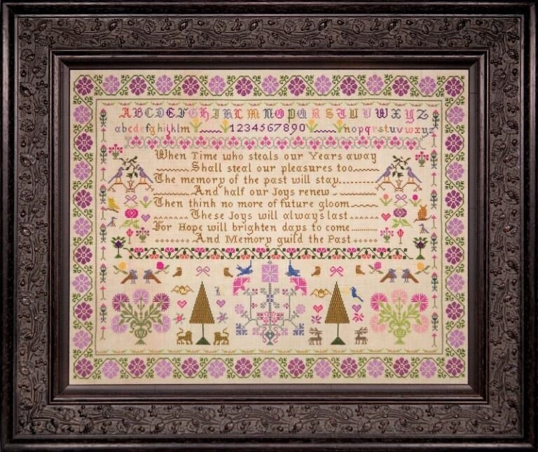Hands Across the Sea Samplers "Memories of the Past" Counted Cross Stitch Chart, English Sampler, Pattern Only