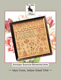 CROSS STITCH ANTIQUES "Mary Green, Ashton School 1846" Counted Cross Stitch Pattern, Pattern Only