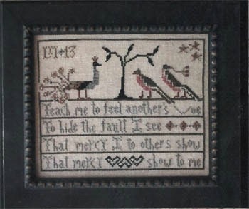 LA~D~DA "Mercy Mercy "  Counted Cross Stitch Pattern  Sampler, Alphabet, Chart, Pattern Only
