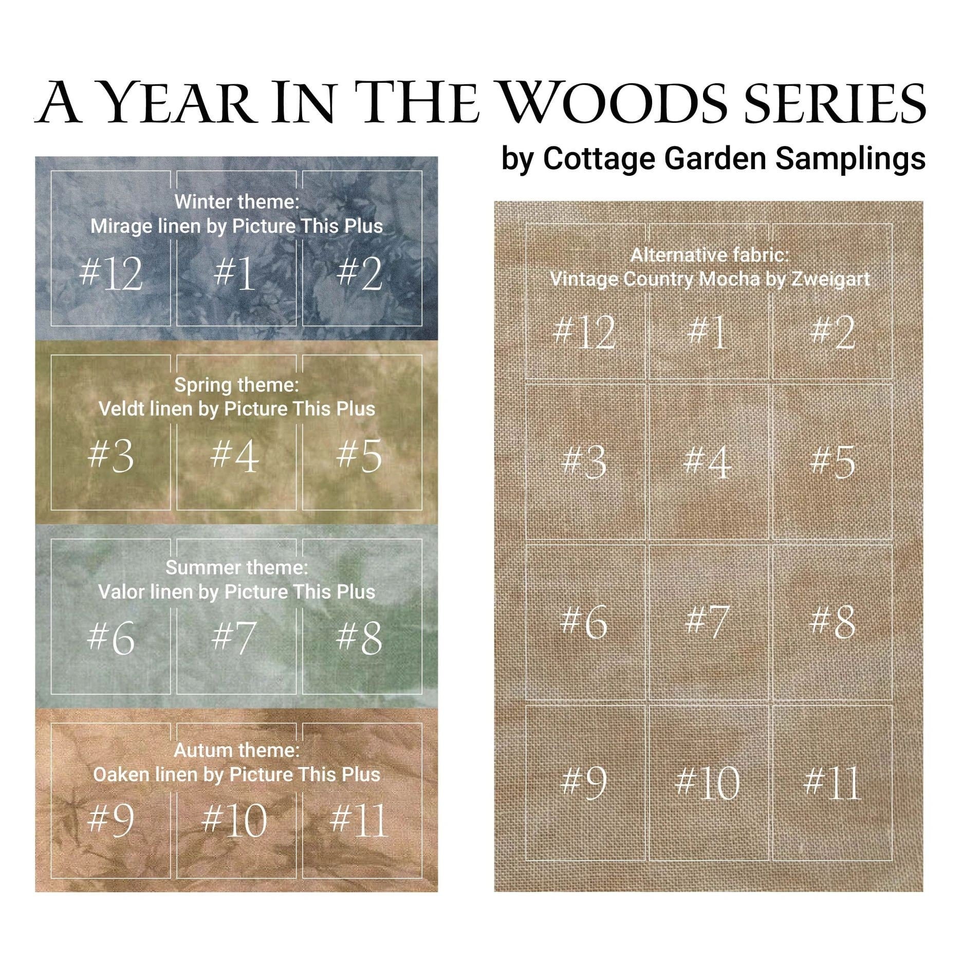 COTTAGE GARDEN SAMPLINGS "The Swans" A Year in the Woods 12-Part Series ~ #2, Counted Cross Stitch Pattern, Chart, Pattern Only