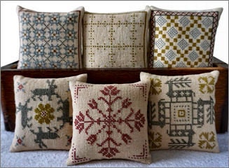 LA~D~DA "Quilts & Quakers"  Counted Cross Stitch Pattern  Chart, 6 Designs, Paper Pattern