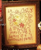 BLACKBIRD DESIGNS "Schoolgirl Sampler Series ~ A Merry Heart"  Counted Cross Stitch Pattern  Chart, Pattern Only