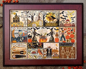 CARRIAGE HOUSE SAMPLINGS "Halloween at Hawk Run Hollow" Counted Cross Stitch Pattern, Sampler, Primitive, Pattern Only