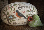 SCATTERED SEED SAMPLERS "Spring's Messenger" Pinkeep, Counted Cross Stitch Pattern, Robin, Pattern Only