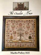The SCARLETT HOUSE "Martha Pudsey 1835"  Counted Cross Stitch Pattern  Sampler, Beautiful!, Pattern Only