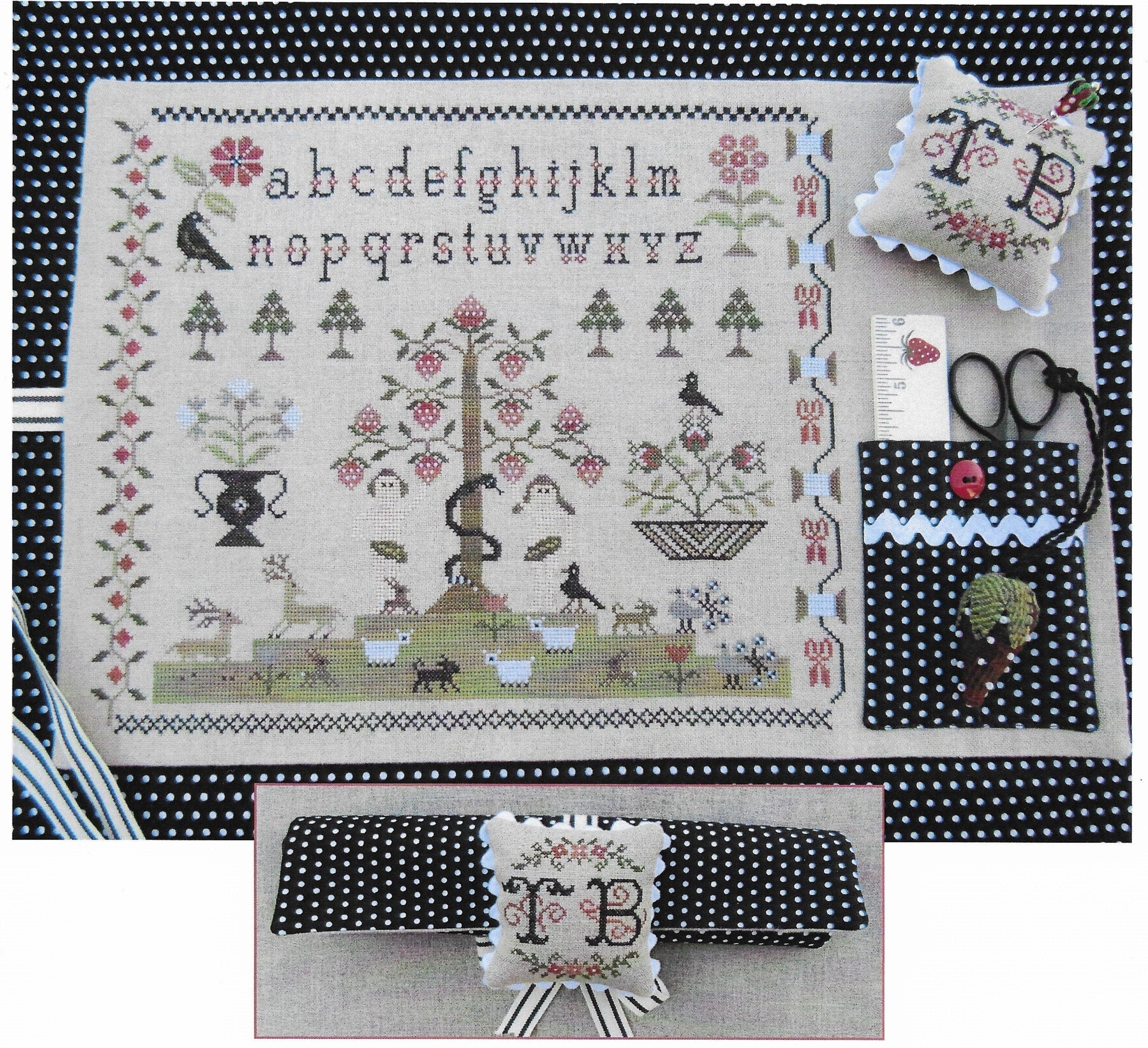 The SCARLETT HOUSE "In the Berry Beginning" • Counted Cross Stitch Pattern • Sampler, Beautiful!, Pattern Only