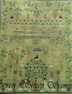 The SCARLETT HOUSE "Seven Sheep Sampler"  Counted Cross Stitch Pattern  Reproduction Sampler, Beautiful!, Pattern Only