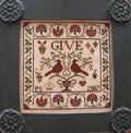 PLUM STREET SAMPLERS "Give" counted cross stitch pattern, chart, red birds, Pattern Only