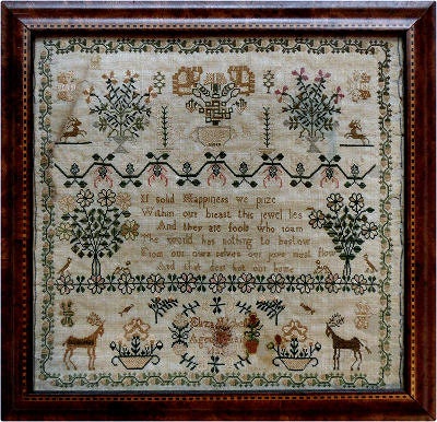 LA~D~DA "Eliza Mitchell 1824"  Counted Cross Stitch Pattern  Chart, Reproduction Sampler, Pattern Only