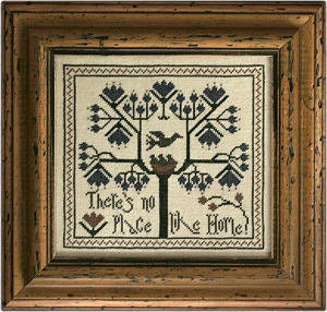 LA~D~DA "Like Home "  Counted Cross Stitch Pattern  Birds, Saying, Chart, Pattern Only