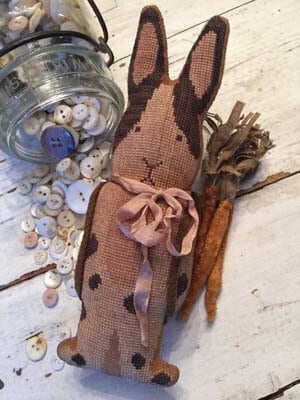 STACY NASH PRIMITIVES "Animal Crackers Series - Primrose" Counted Cross Stitch Pattern, Chart, Rabbit, Pattern Only