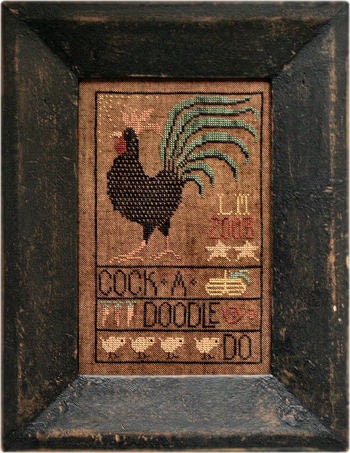 LA~D~DA "Rooster"  Counted Cross Stitch Pattern  Chart, Whimsical, Pattern Only