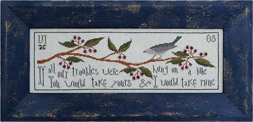 LA~D~DA "All Our Troubles"  Counted Cross Stitch Pattern  Chart, Pattern Only
