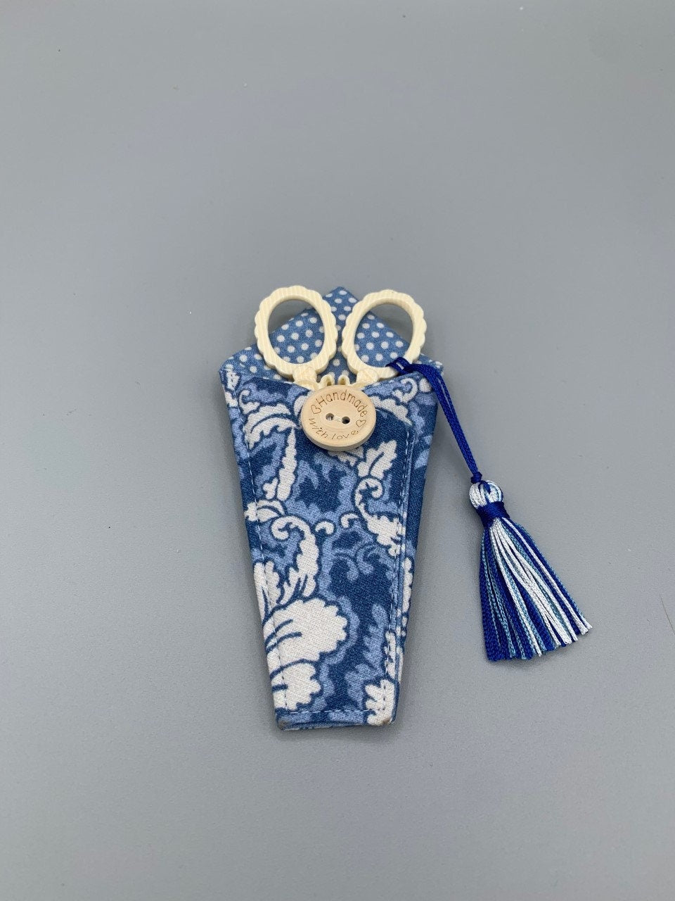 SCISSOR CASE  Sajou French Fabric Sheath - Holds 4" Embroidery Scissors  Premium Cotton Fabric  Made Exclusively for Kingsland Needle Art