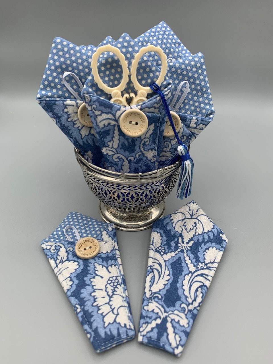 SCISSOR CASE  Sajou French Fabric Sheath - Holds 4" Embroidery Scissors  Premium Cotton Fabric  Made Exclusively for Kingsland Needle Art