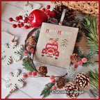 Crocette A Gogo  "Christmas Vintage Series #2 - Auto"  Counted Cross Stitch Pattern  Monthly Series, Paper Pattern