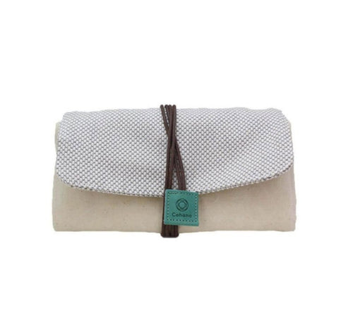 COHANA “Waxed Canvas Tool Roll of Mikawa Momen Waxed Canvas Fabric, Pockets & Zippered Storage, Fold-Up Tool Case, Made In Japan
