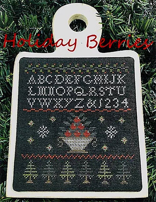 The SCARLETT HOUSE "Holiday Berries"  Counted Cross Stitch Pattern  Chart, Christmas, Pattern Only