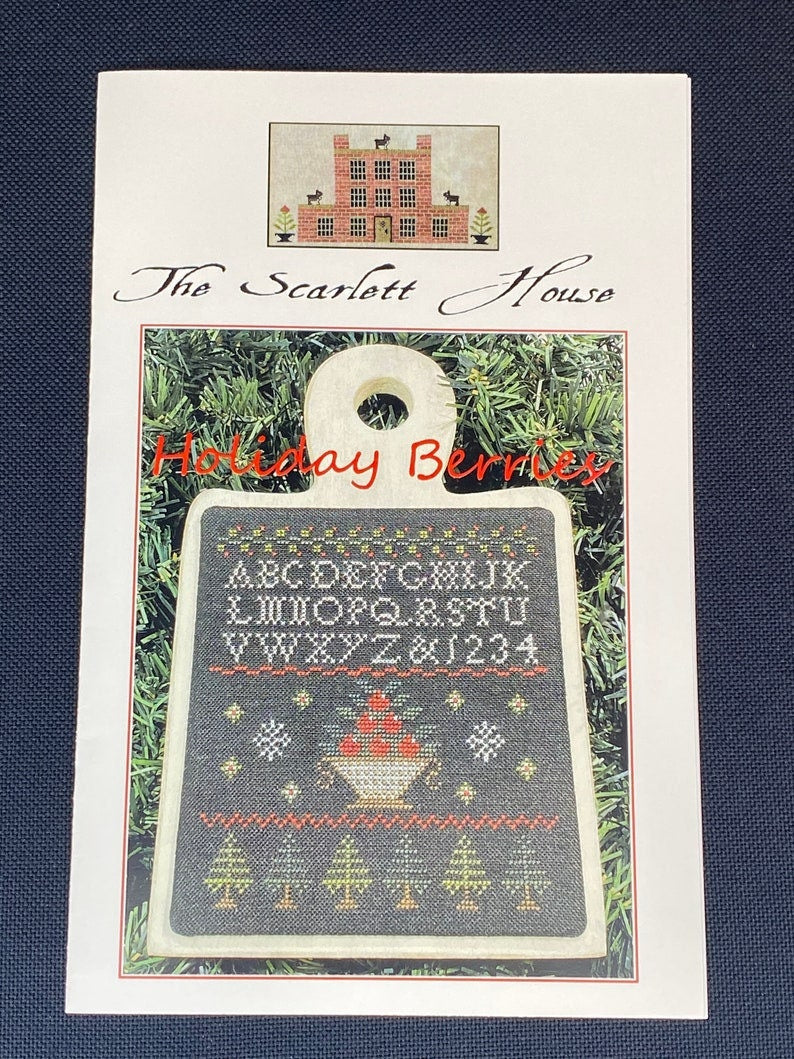 The SCARLETT HOUSE "Holiday Berries"  Counted Cross Stitch Pattern  Chart, Christmas, Pattern Only
