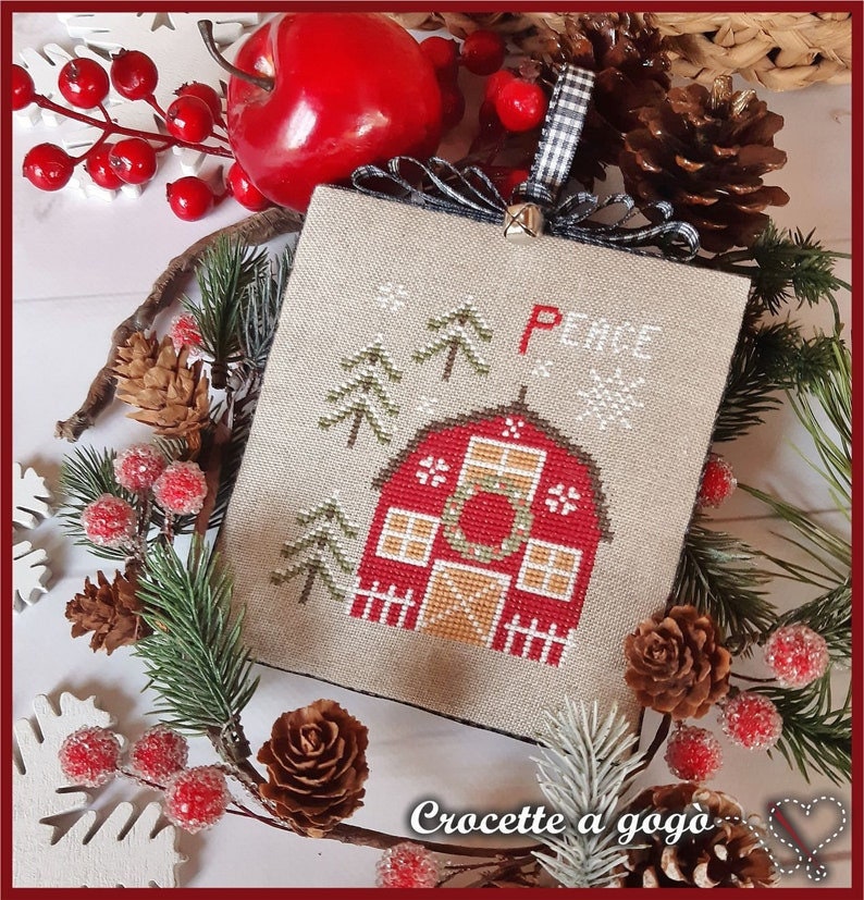 Crocette A Gogo   "Christmas Vintage Series #3 - Farm"  Counted Cross Stitch Pattern  Monthly Series, Paper Pattern