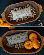 PLUM STREET SAMPLERS "A Primitive Moodkeep ~ 2 sided Pincushion "  Counted Cross Stitch Pattern  Autumn, Fall, Thanksgiving, Paper Pattern