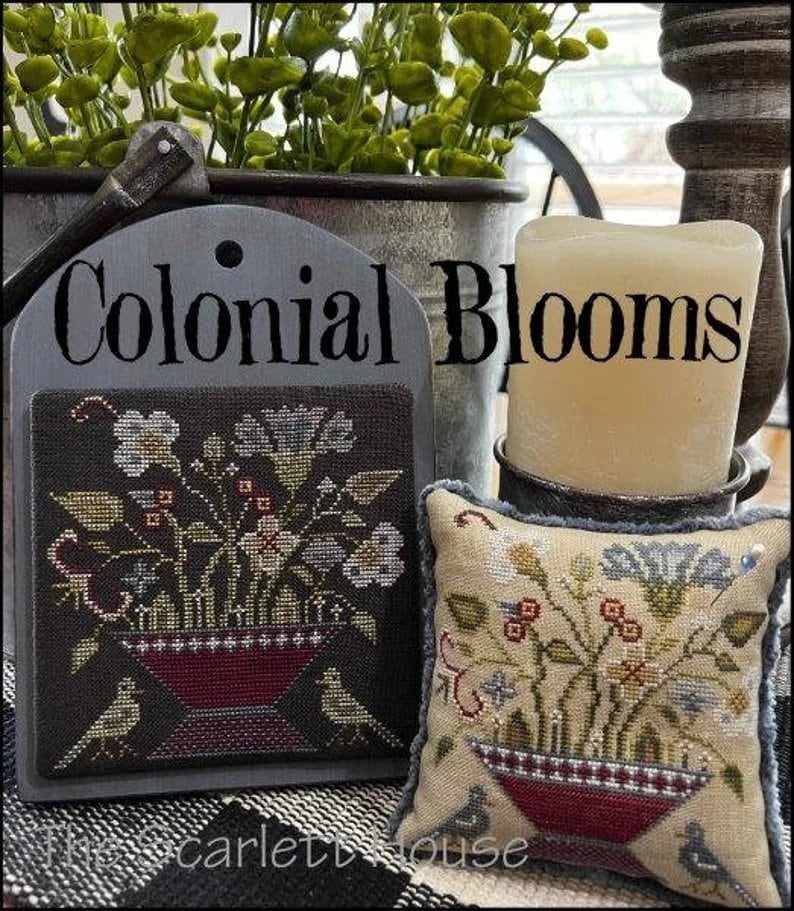 The SCARLETT HOUSE "Colonial Blooms"  Counted Cross Stitch Pattern  Chart, Nashville Market 2022, Pattern Only