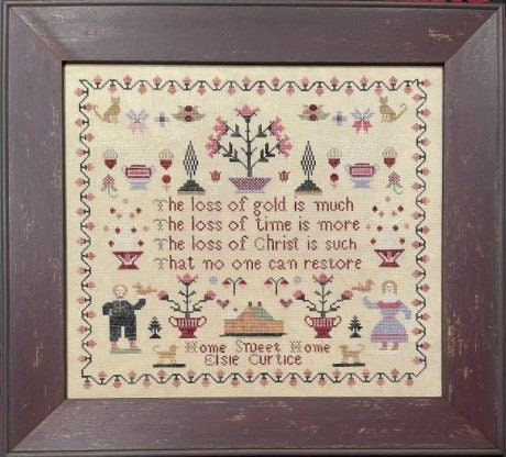 NEEDLEWORK PRESS "Elsie Curtice ~ Home Sweet Home" A Sampler, Counted Cross Stitch, NeedleWorkPress, Nashville Market 2022, Pattern Only