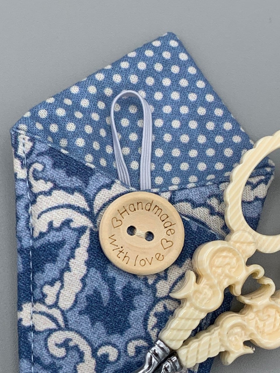 SCISSOR CASE  Sajou French Fabric Sheath - Holds 4" Embroidery Scissors  Premium Cotton Fabric  Made Exclusively for Kingsland Needle Art