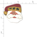 JUST ANOTHER BUTTON Company "Santa Buttons" Christmas, Package of 6 Button Embellishments, 1 1/4", Handcrafted NH1043A