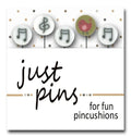 JUST ANOTHER BUTTON Company ~ "Just Pins - Music Assortment" Pin Embellishments, Stainless Steel Pins, Assortment of 5, Handcrafted, JP106