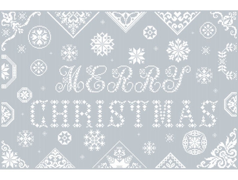 COULEUR D'ETOILE "Merry Christmas" Counted Cross Stitch Pattern, Christmas, Paper Pattern, Made in France